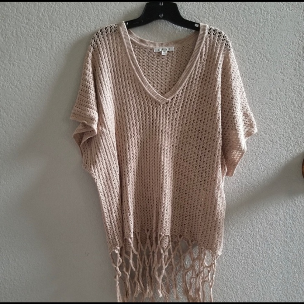CAbi Sweater with Fringe